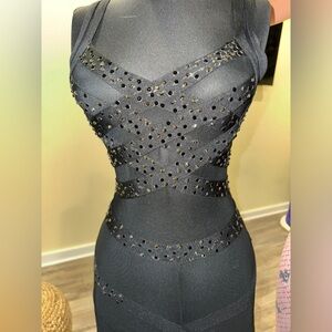 Sheer Rhinestone Bodysuit